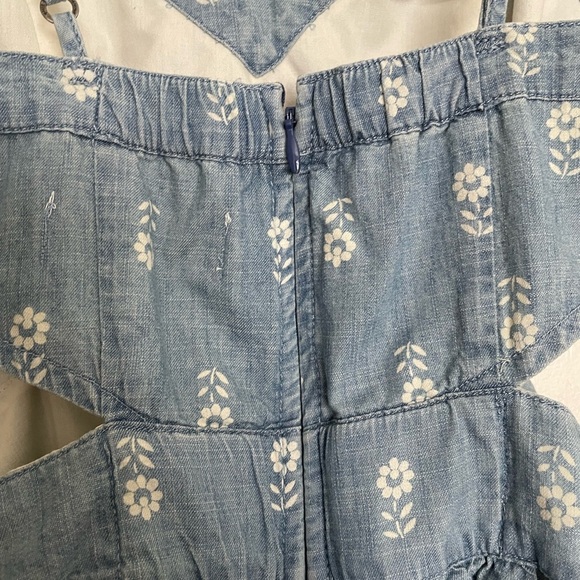 Abercrombie and Fitch denim Floral Womens Mini Dress Fit & Flare w/ Side Cutouts - Picture 8 of 9
